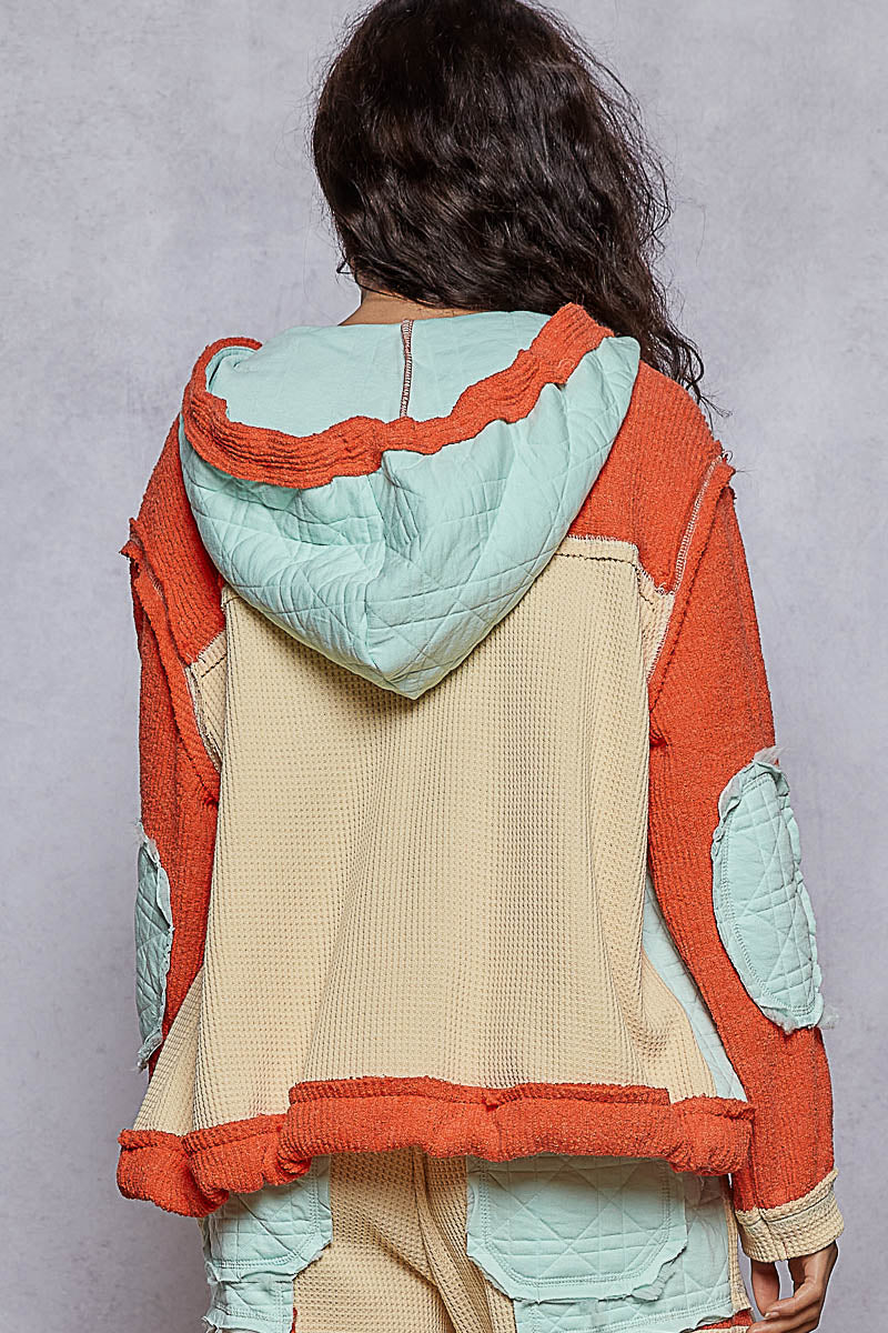 Pol Oversized Thermal Quilted Jacket With Hood