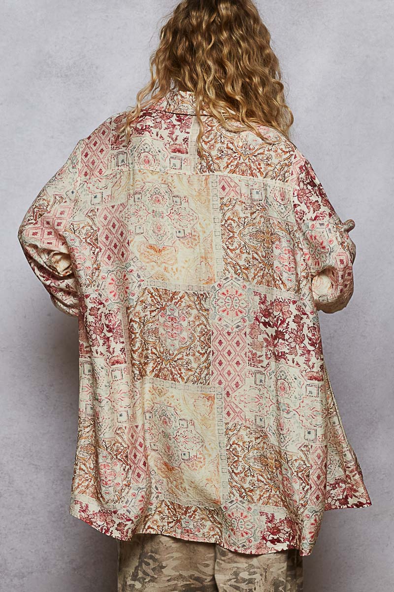 Pol Long Woven Trompe l'oeil Patchwork Shirt