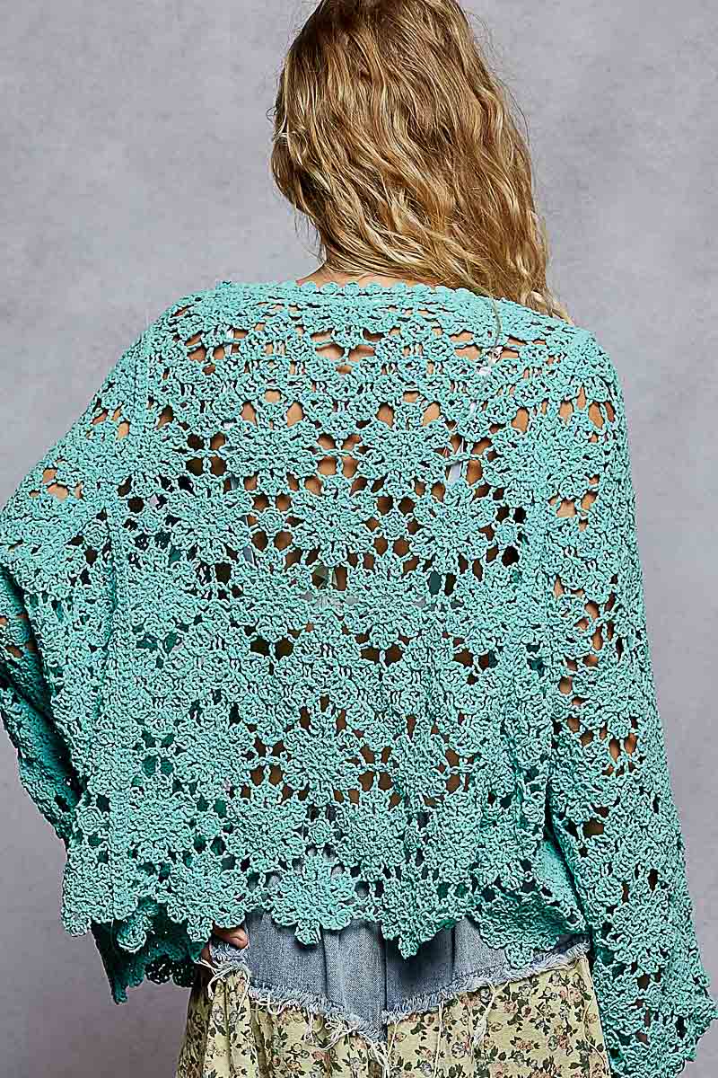Pol Crochet Oversized Chenille Sweater