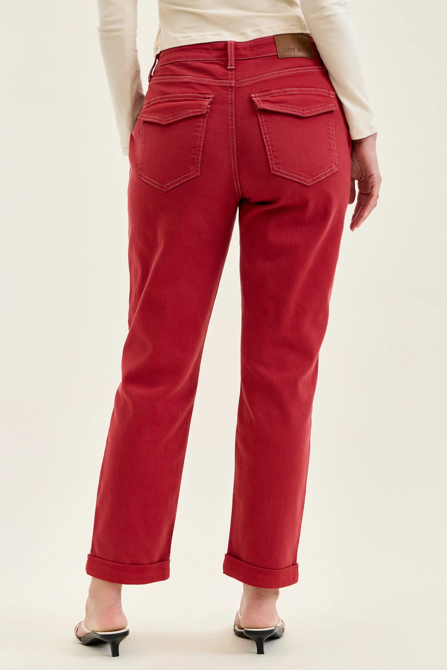 Judy Blue HW Aurora Weekender Haute Red