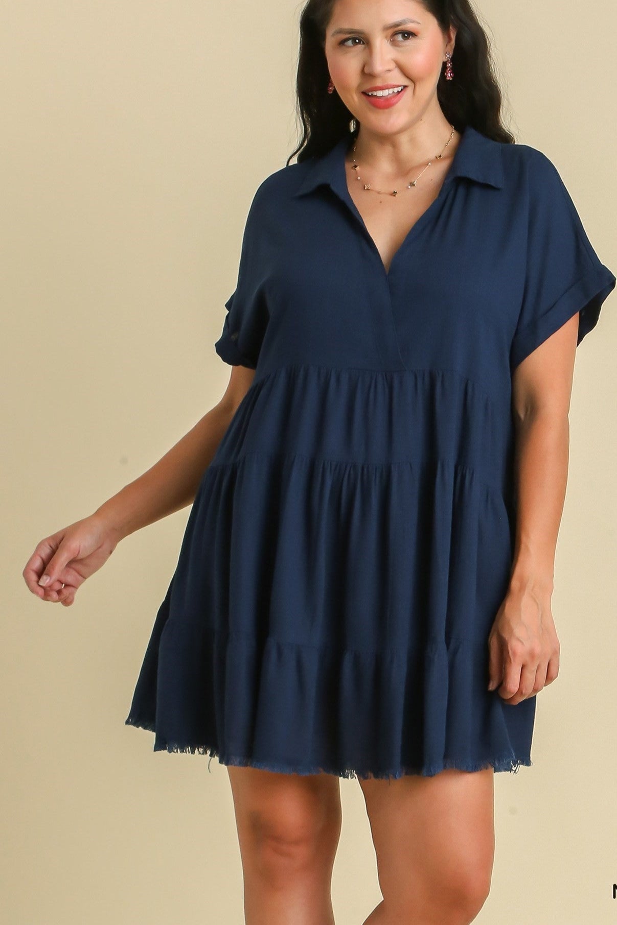 Umgee Linen Tiered Dress 1X Umgee Linen Tiered Dress 1X