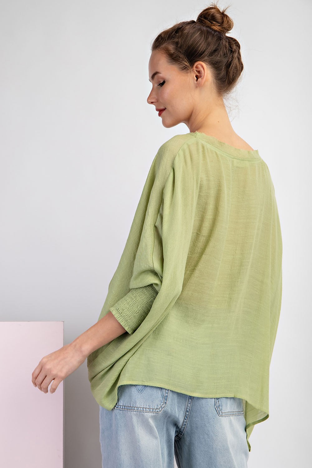 ee:some Dolman Top With Smocked Cuffs top