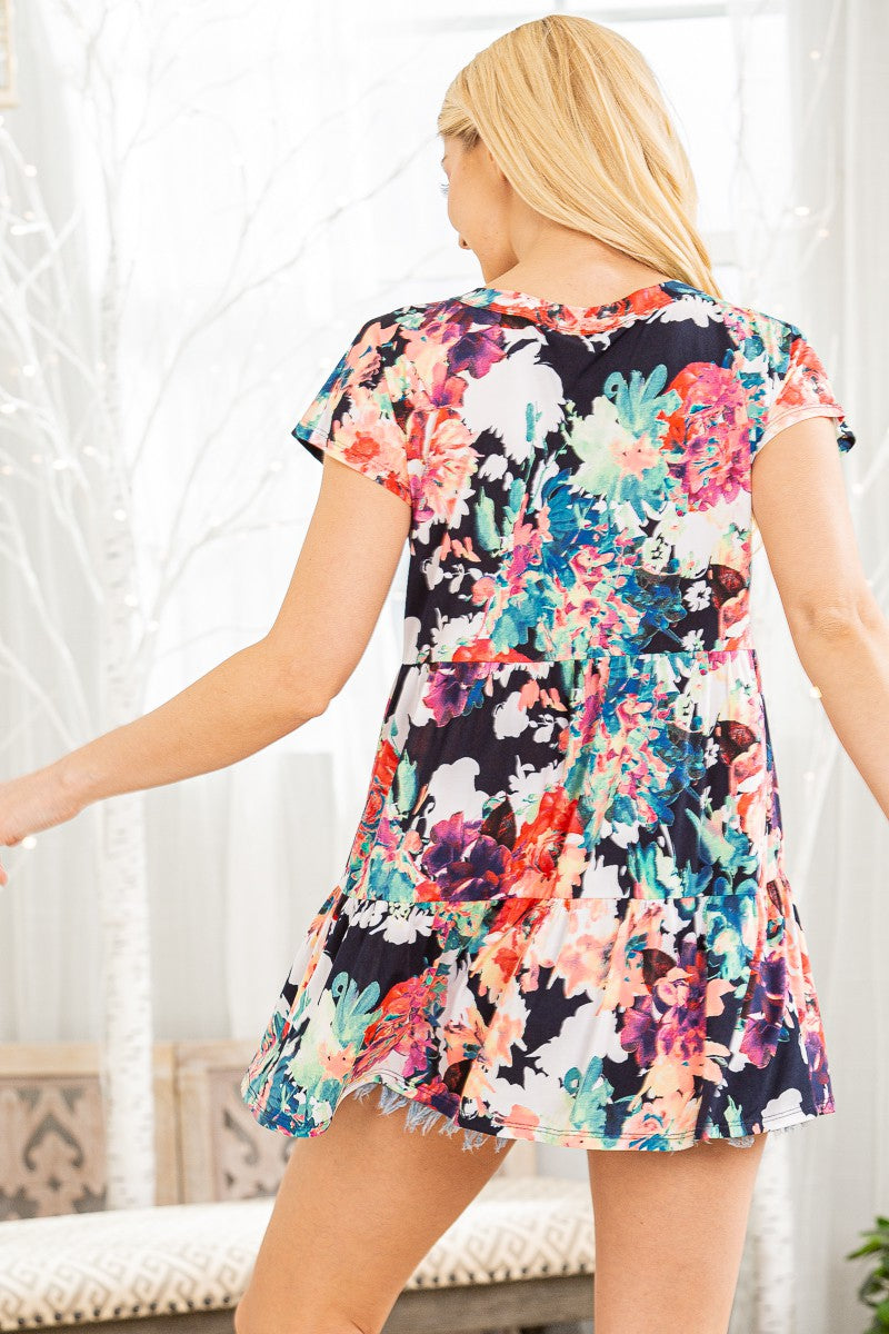Heimish Floral Multi Babydoll Top
