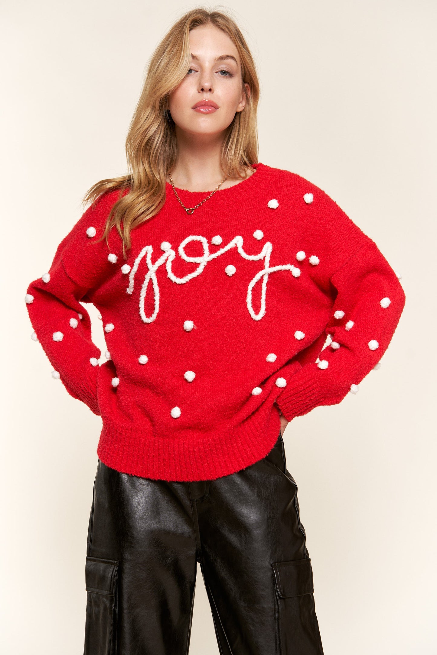 ATW Joy Pompom Pullover Sweater