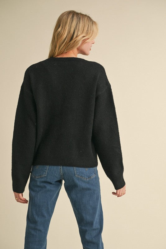 Jodifl Bow Pattern Patch Sweater