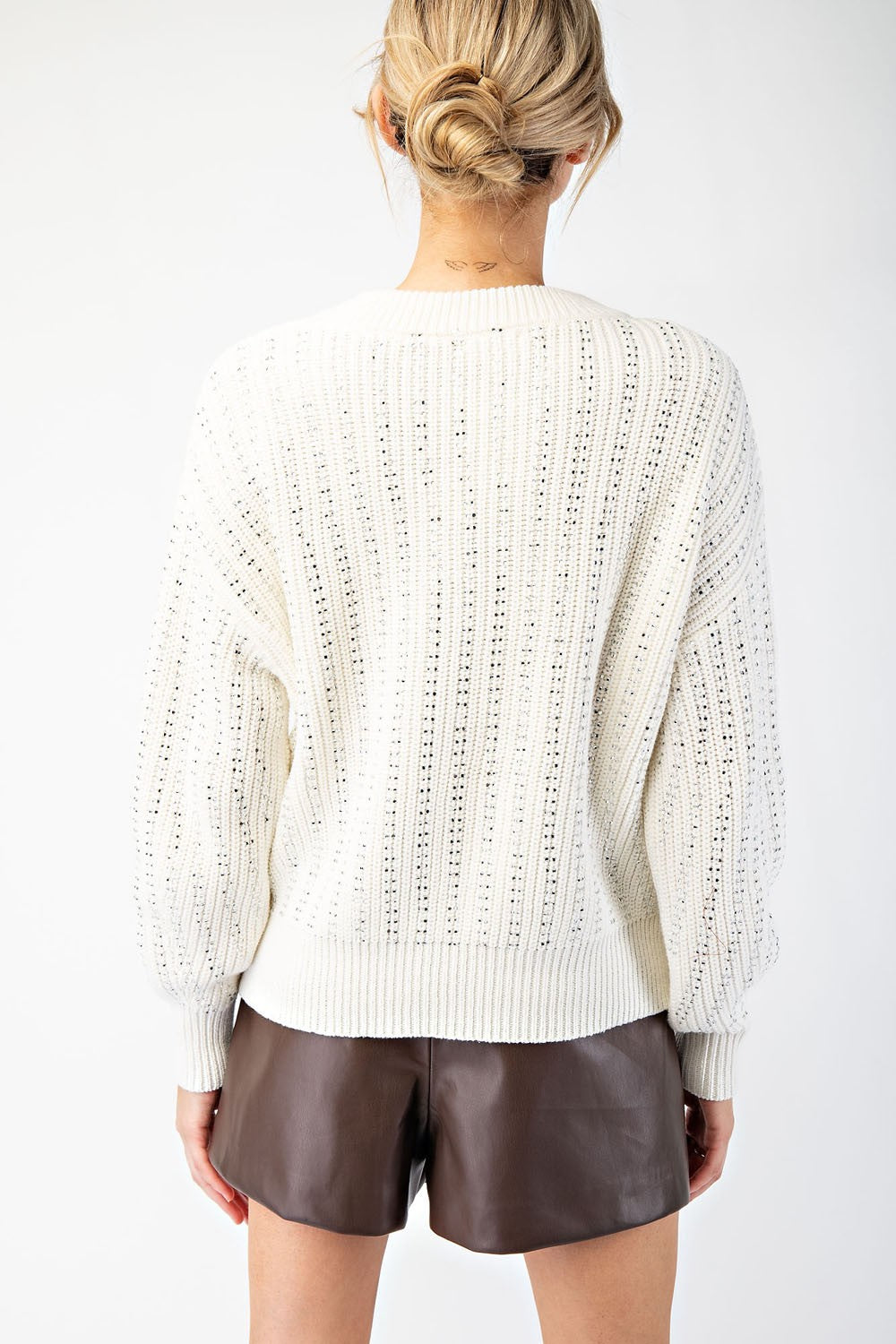 ee:some Jewel Stud Detail Sweater