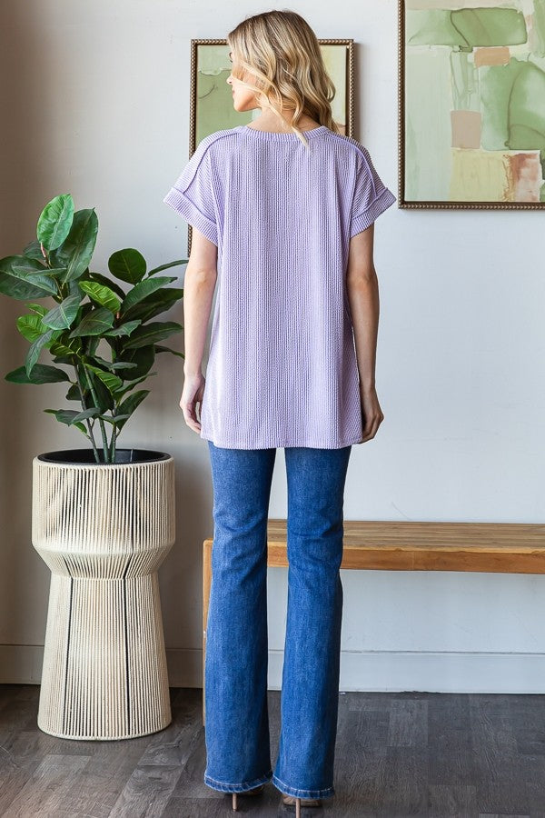 Heimish Urban Ribbed Sequin Rabbit Top
