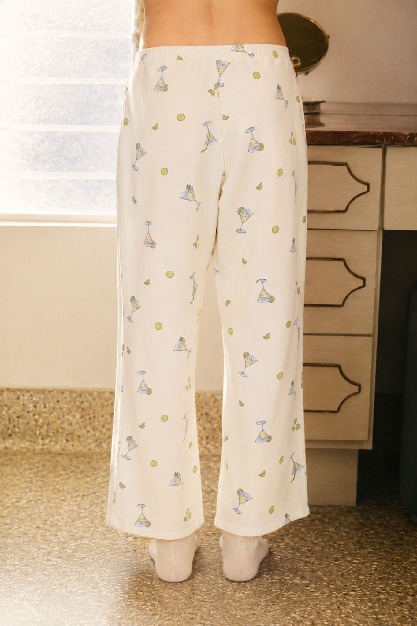 JOA Martini Motif Knit Lounge Pants