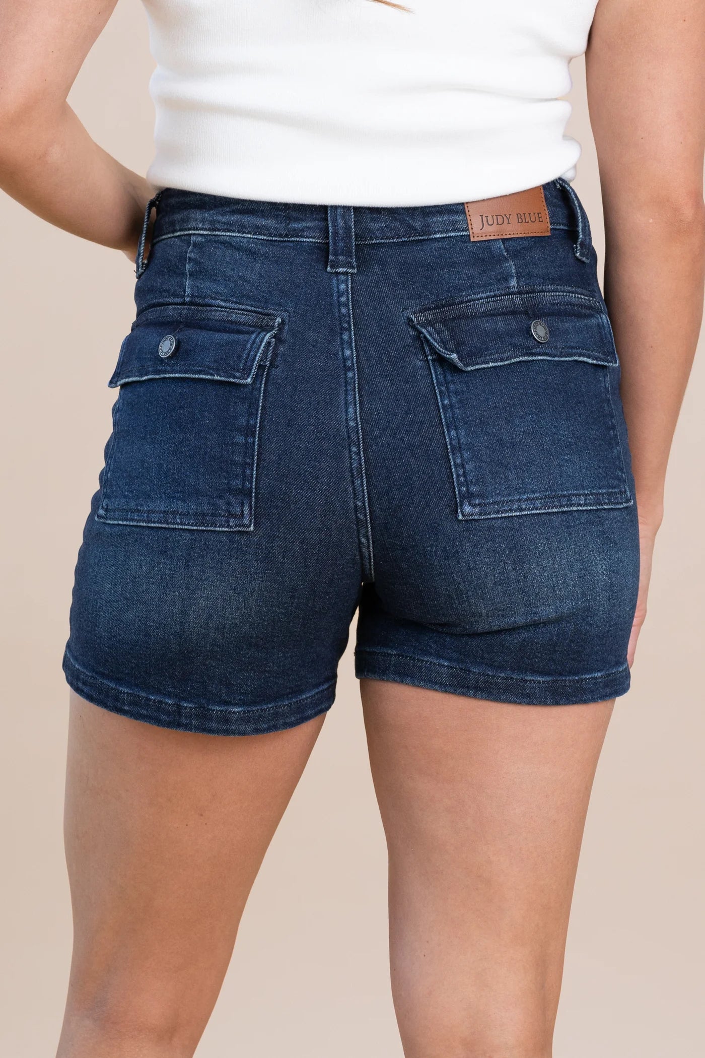 Judy Blue HW Back Flap Pocket Shorts
