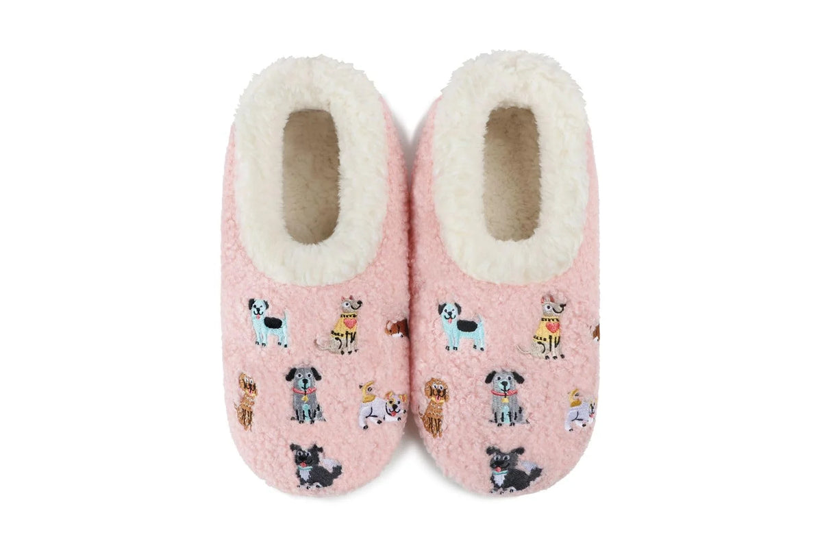 Snoozies Mini Paws Embroidery Slippers