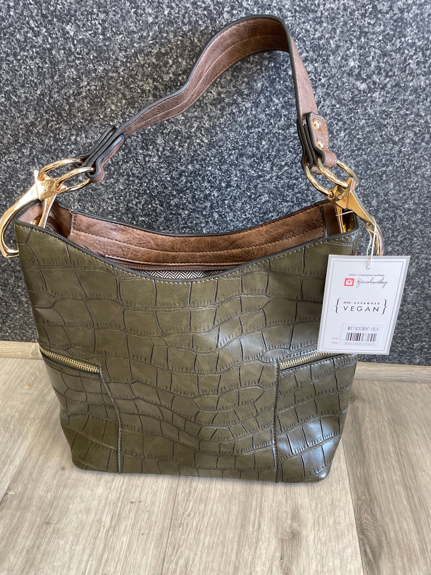 Jen & Co Rochelle Croc Hobo Purse