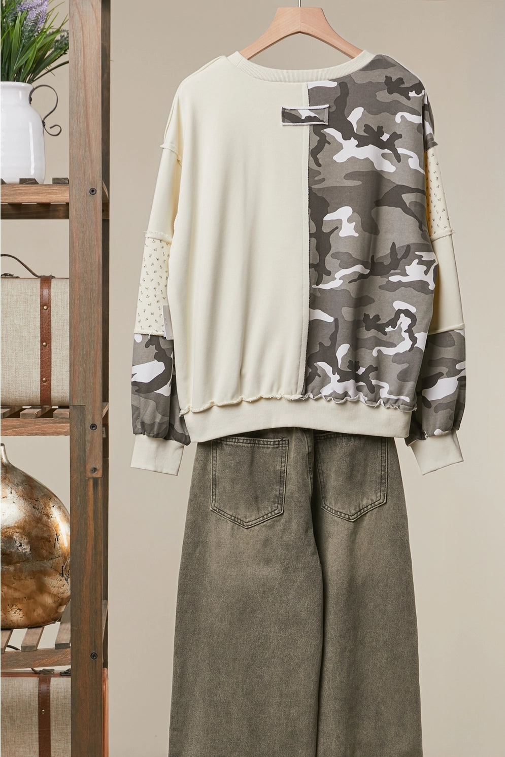 Mello Multi Fabric Camo Patchwork Sweatshirt