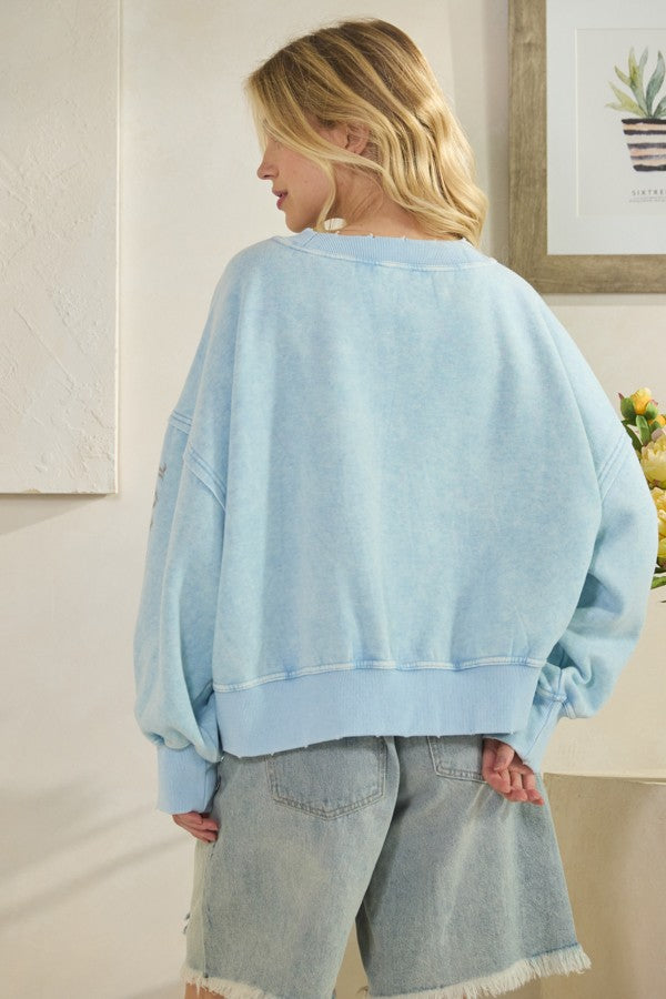 Oli & Hali Washed Number Printed Sweatshirt