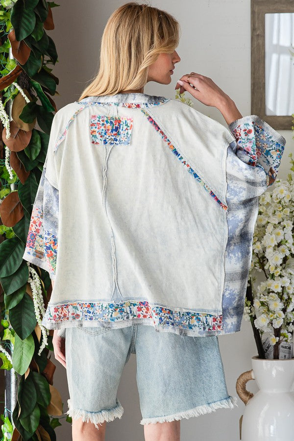 Oli & Hali Multi Print Patchwork Oversized Top
