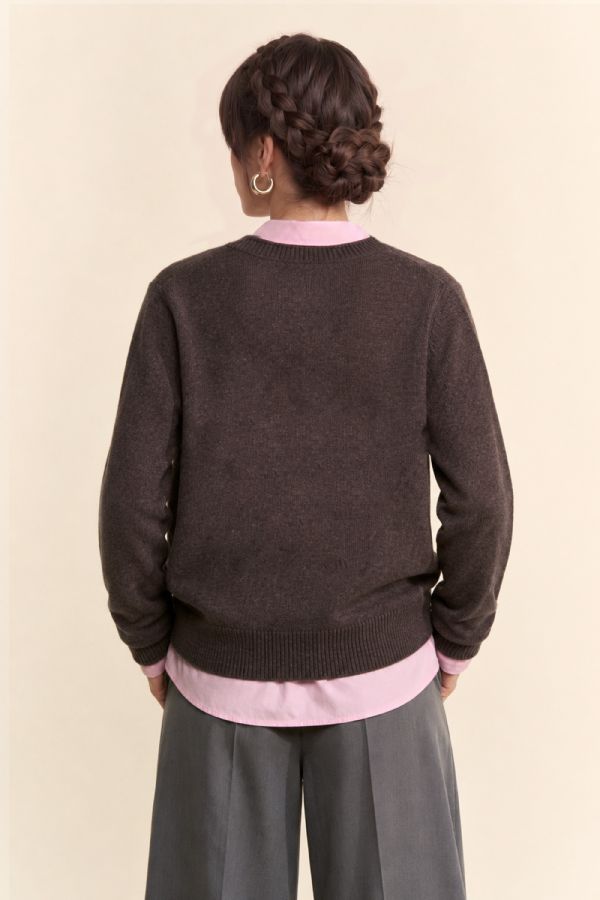 Davi & Dani Spotted Horse Intarsia Cardigan