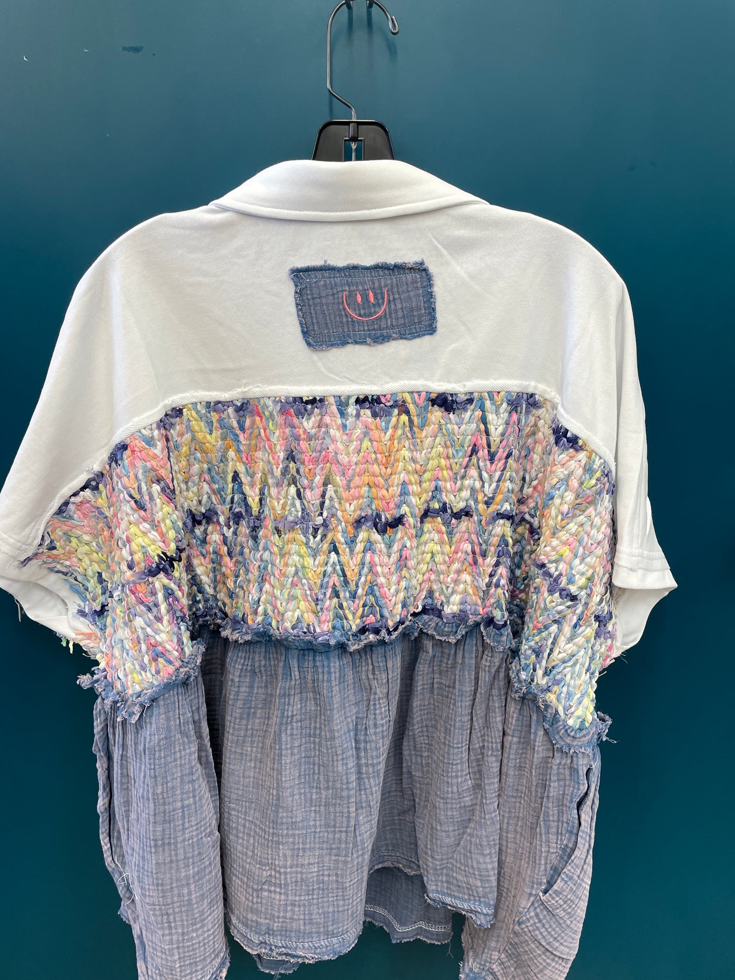 Oli & Hali Washed Collared Half Placket Top