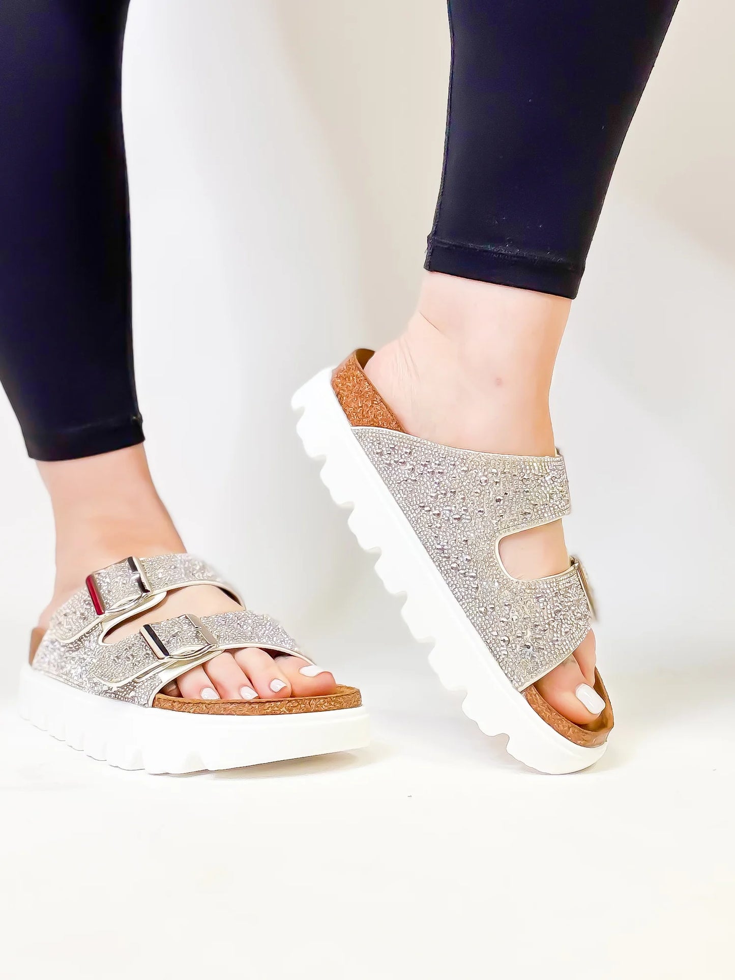 Hey Girl Clear Rhinestone Sandals