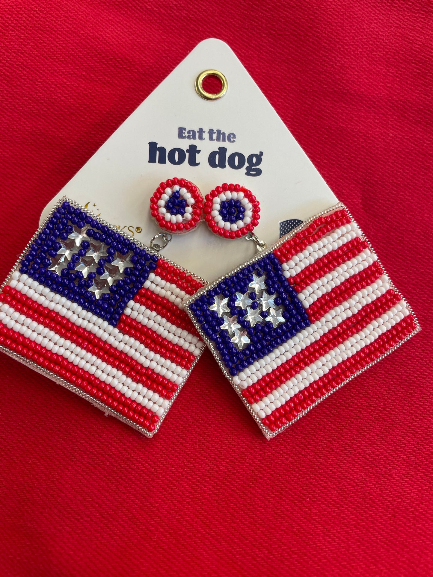 Dream Big Beaded Flag Earrings