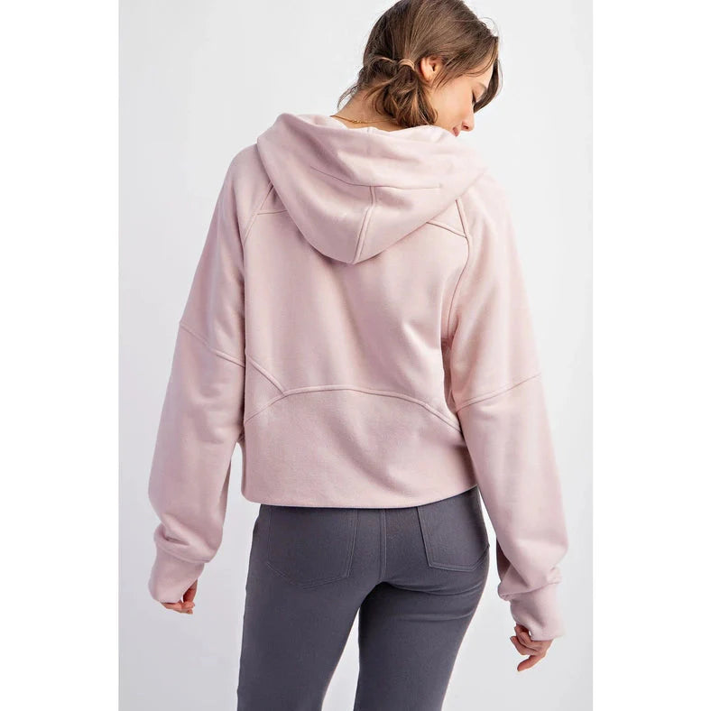 Rae Mode French Terry Cropped Hoodie Jacket