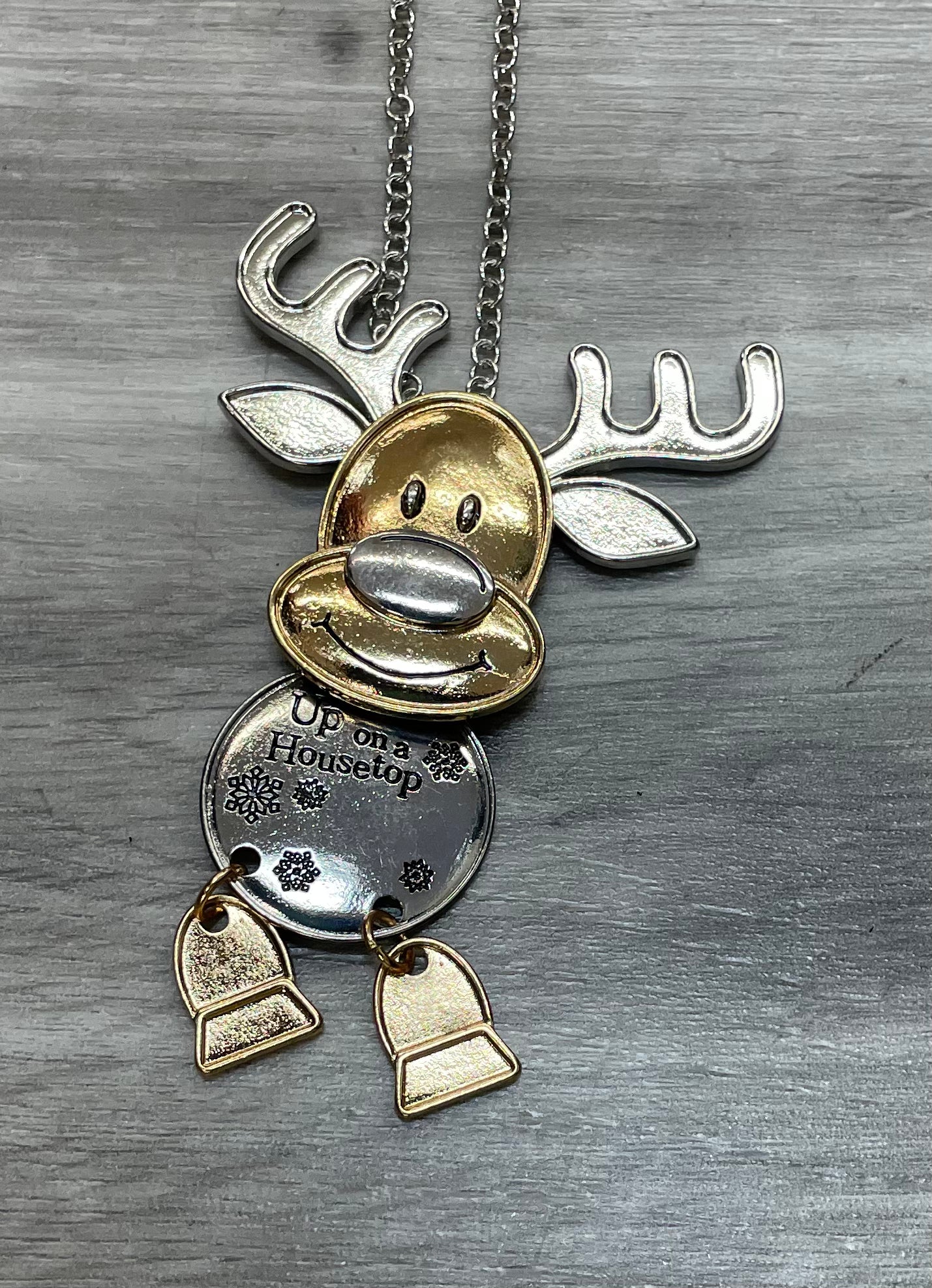 Howard's Reindeer Silver Gold Pendant