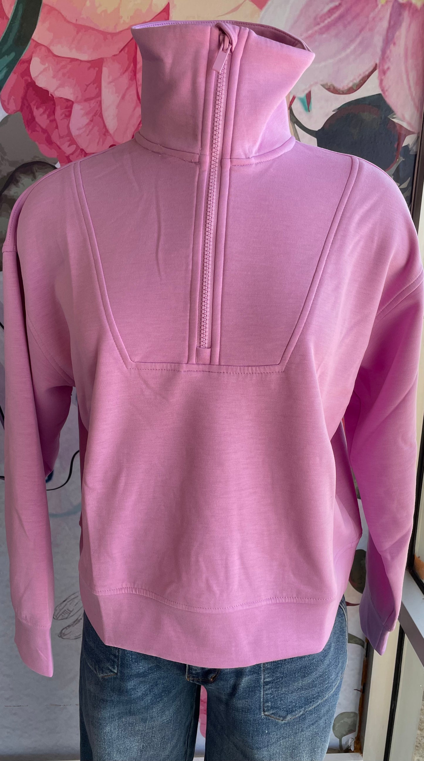 Zenana Scuba Half Zip Pullover