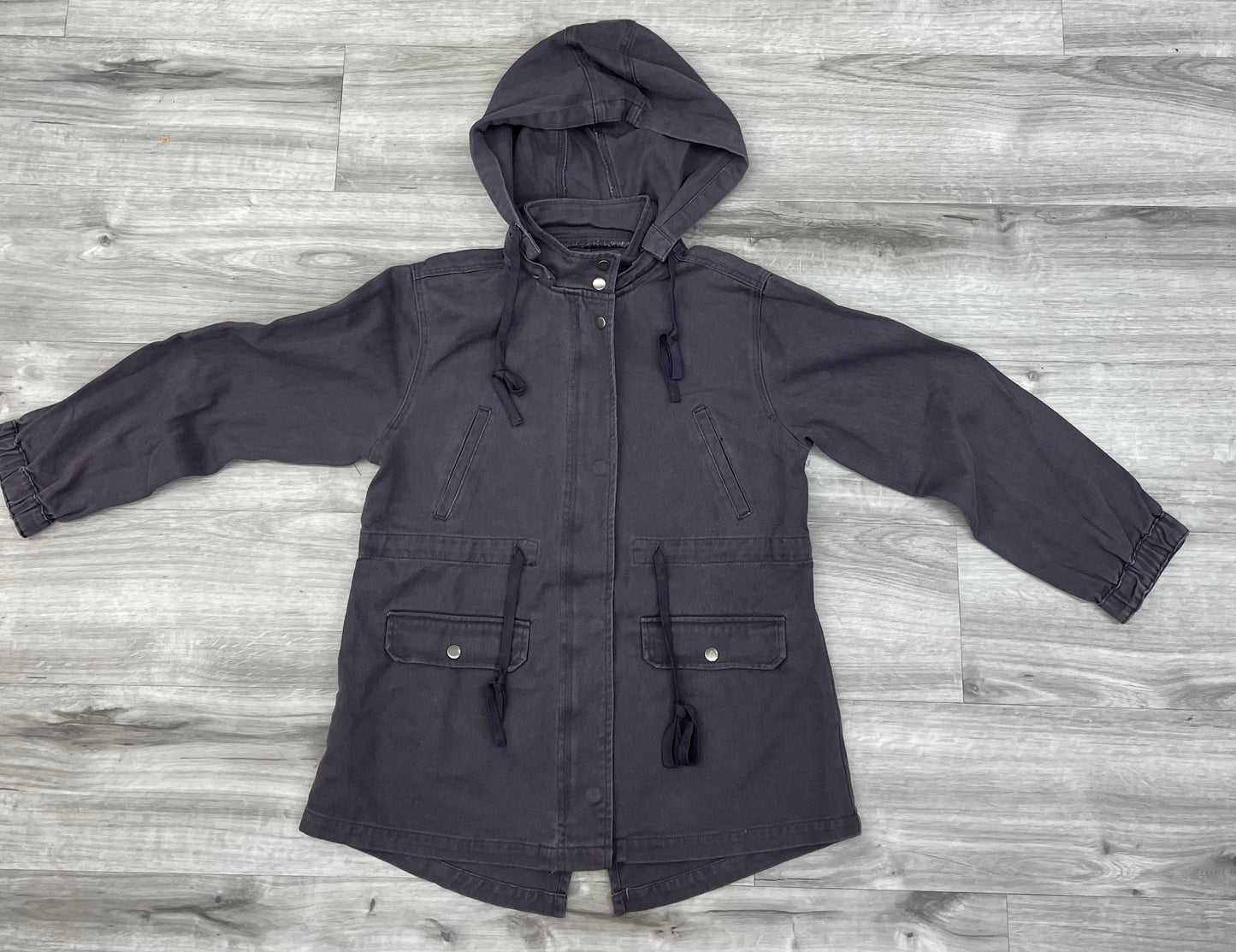 Easel Purple/ Grey Hooded Anorak Jacket