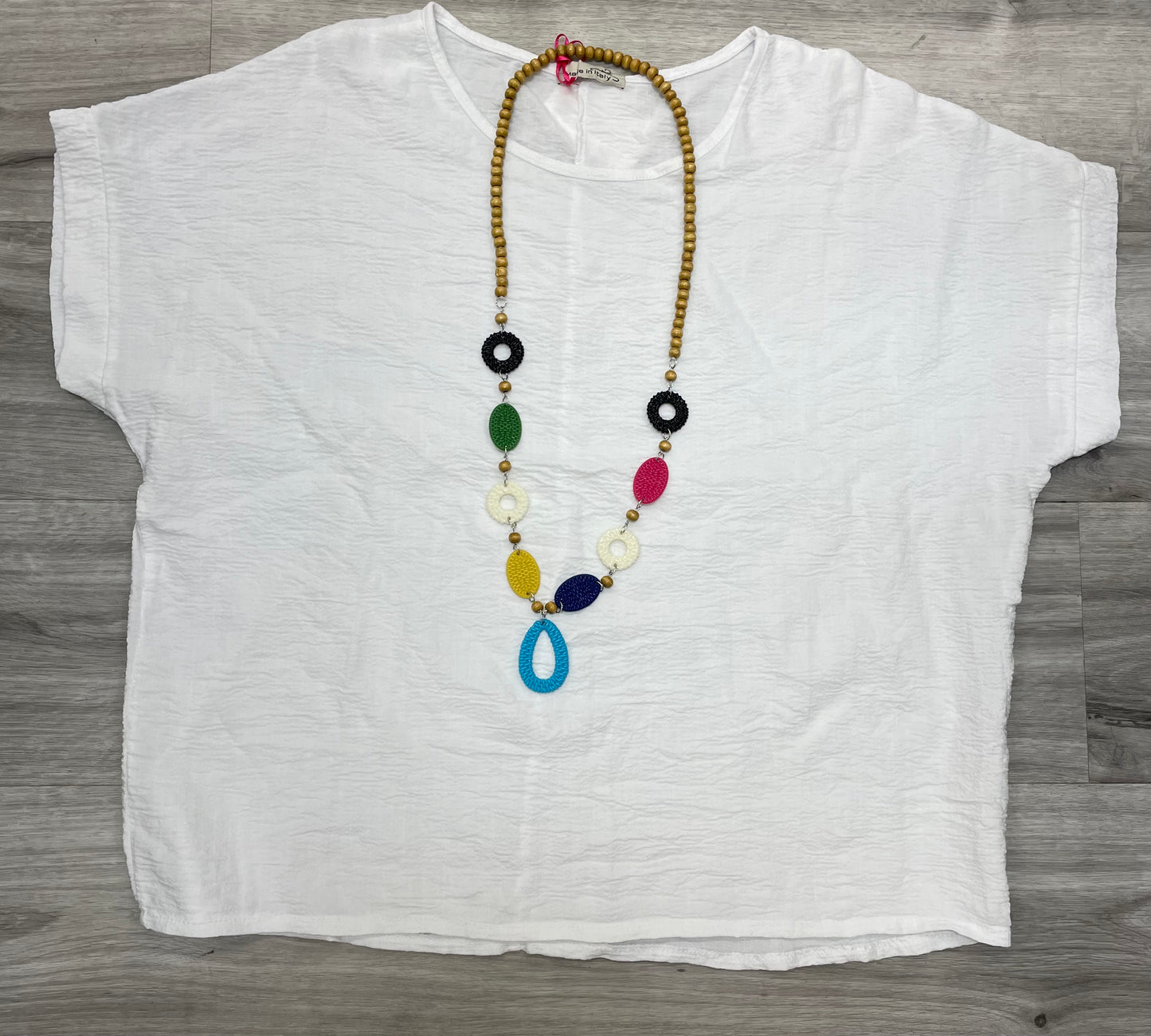 Yolly Cotton Woven Cap Sleeve Top W/Necklace