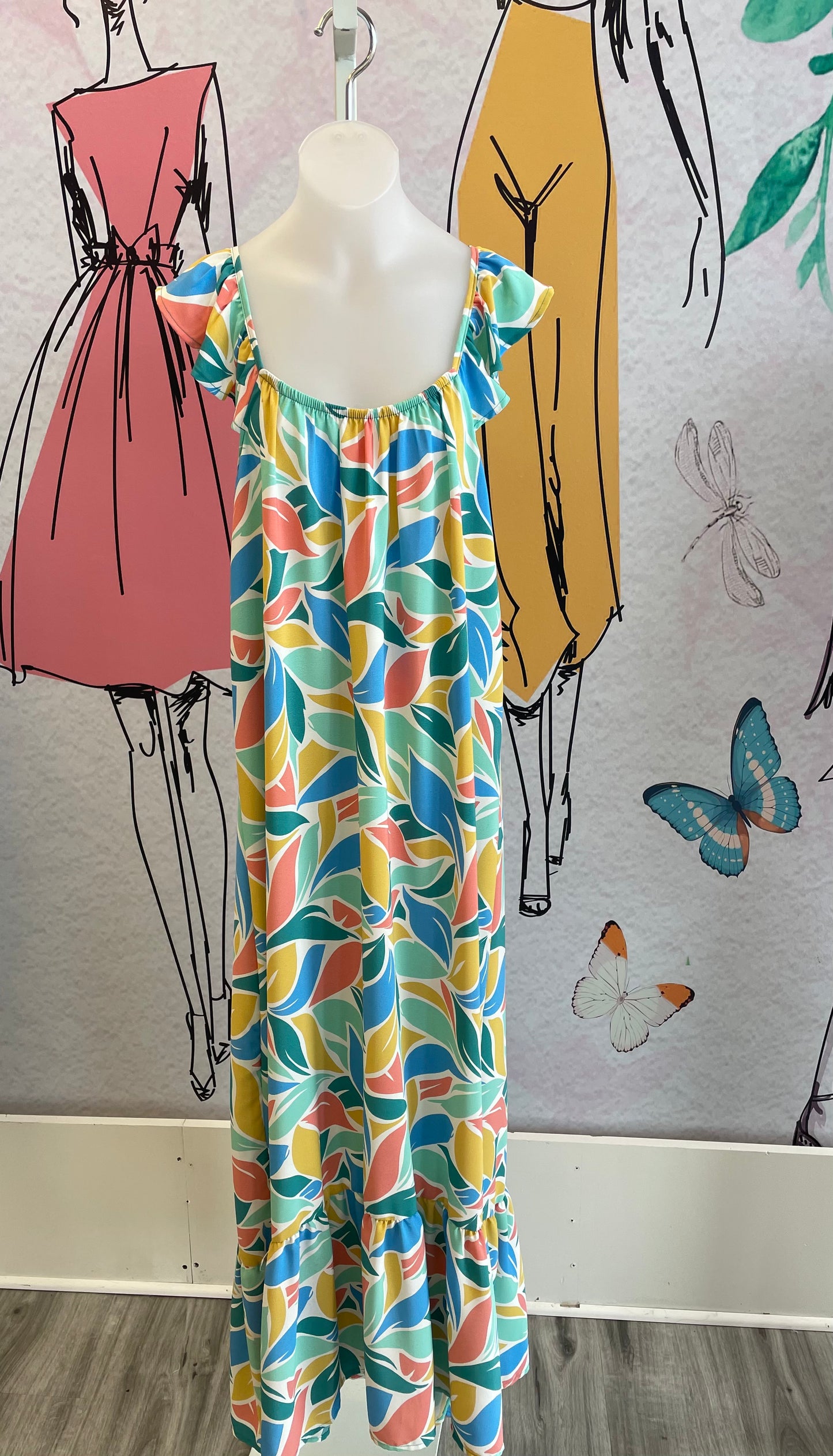 Carole Christian Flutter Tank Dress