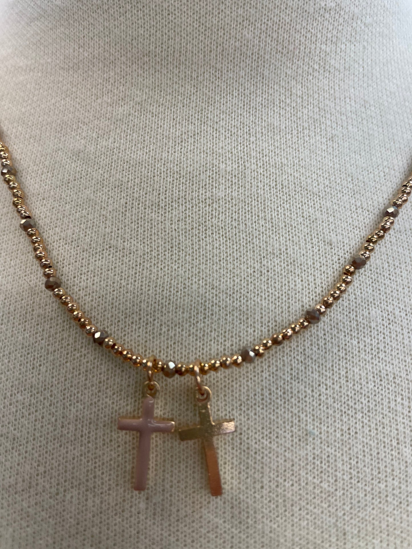 Meghan Browne DBL. Cross Necklace