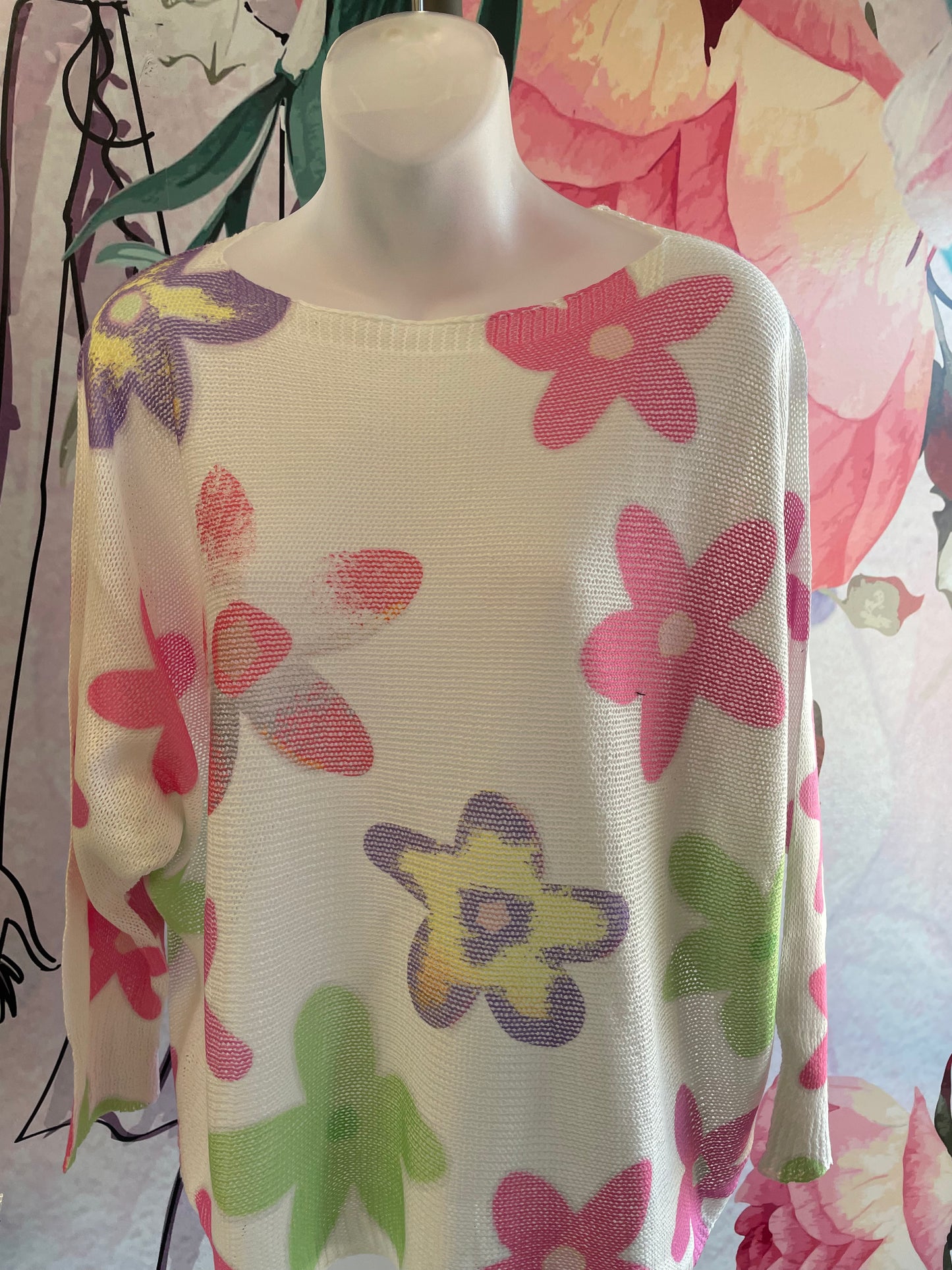 Yolly Big Pink Flower Top