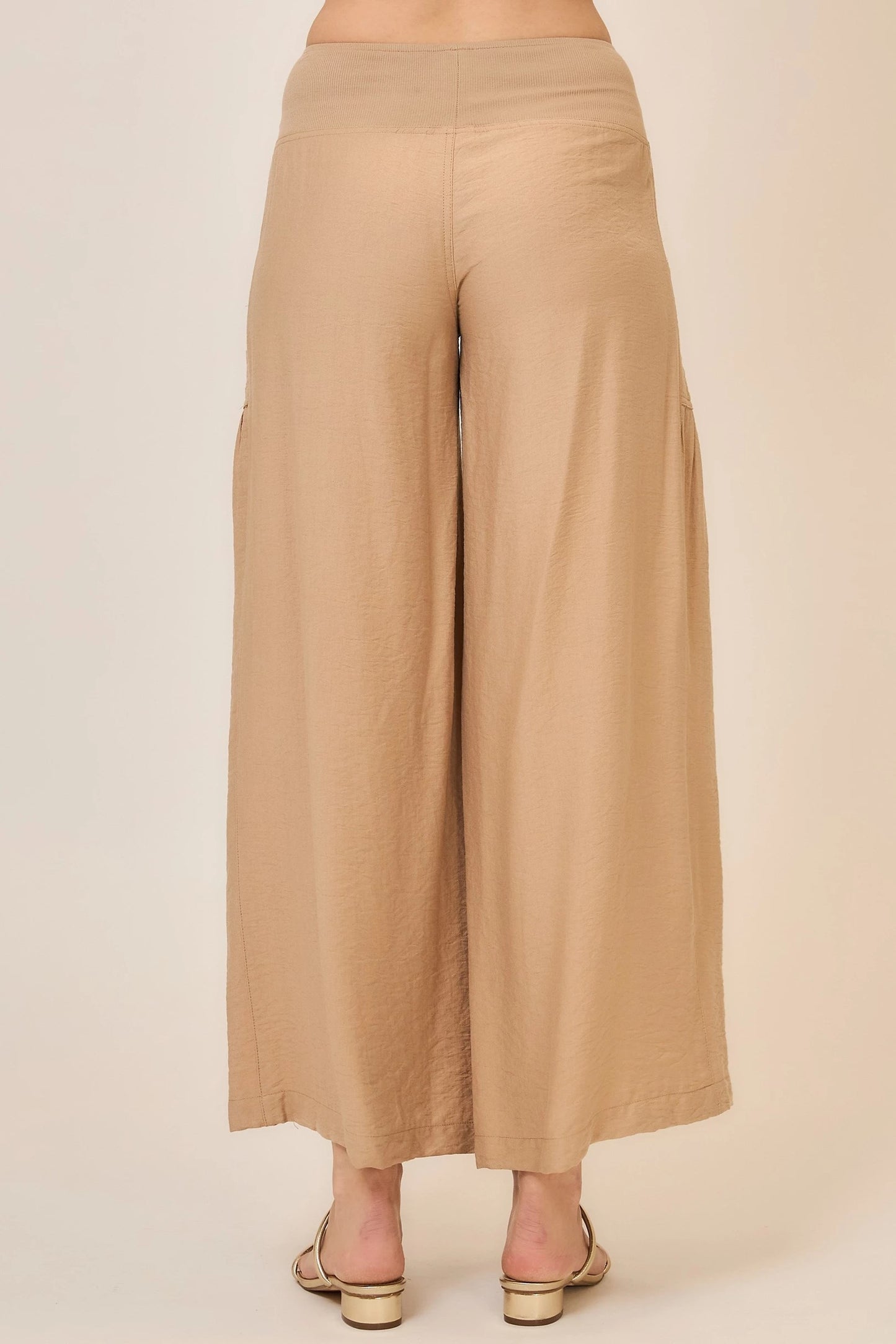 Cozy Co. Wide Leg Folded Elastic Waist Pants