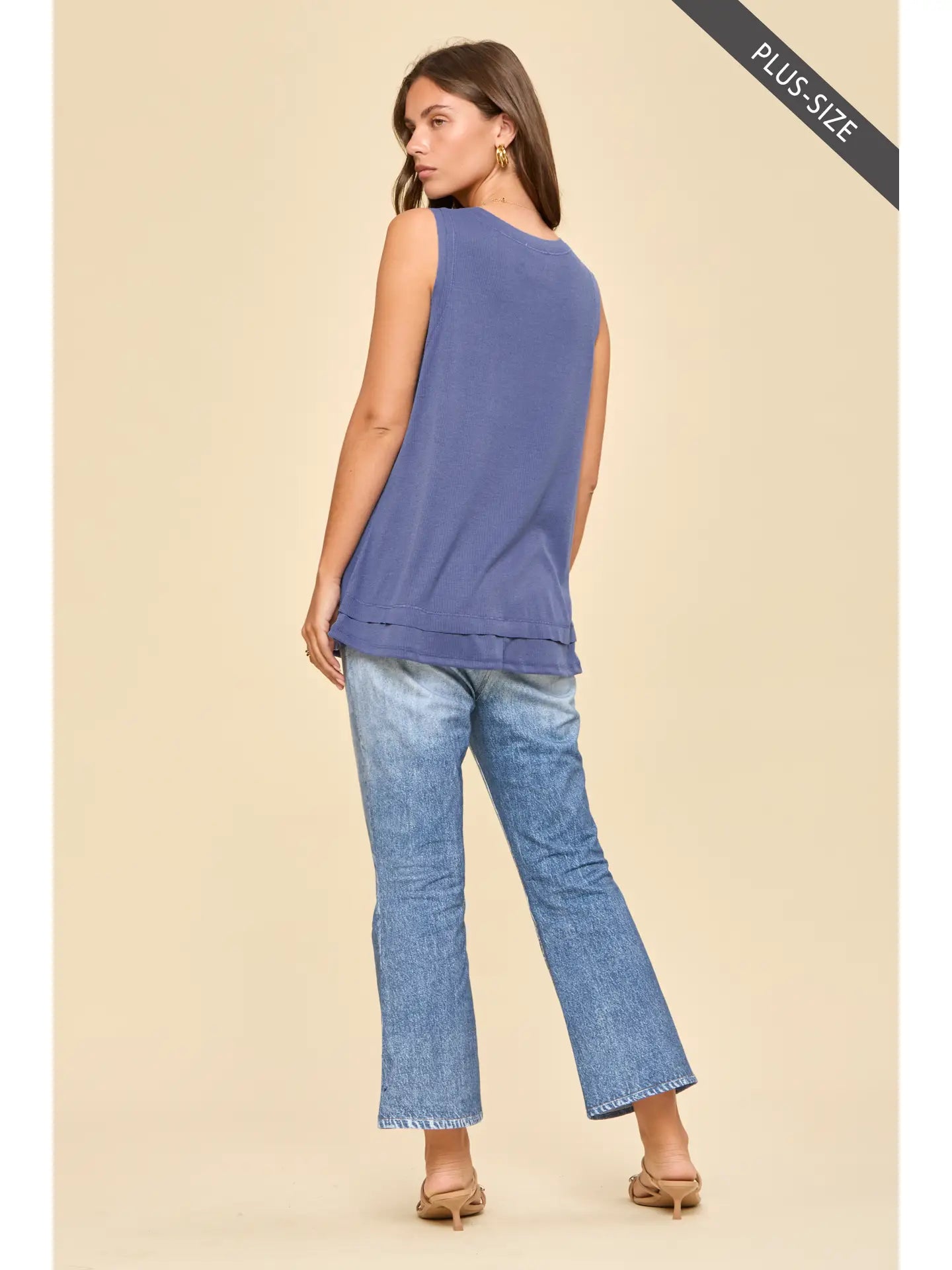 Andree By Unit Plus Size Baby Ribbed Knit Tank Top