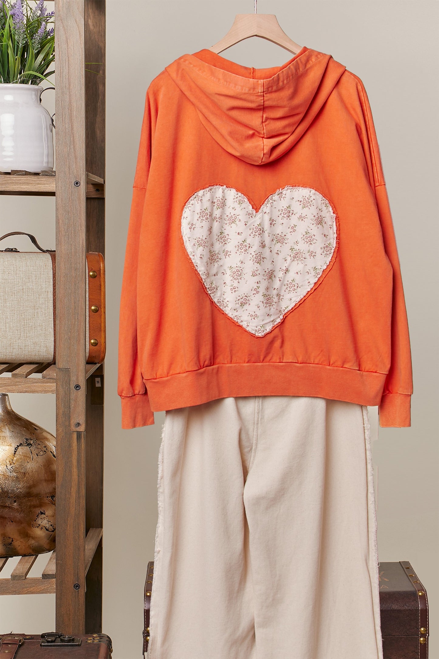 Mello Zip Up Hoodie With Love Patchwork