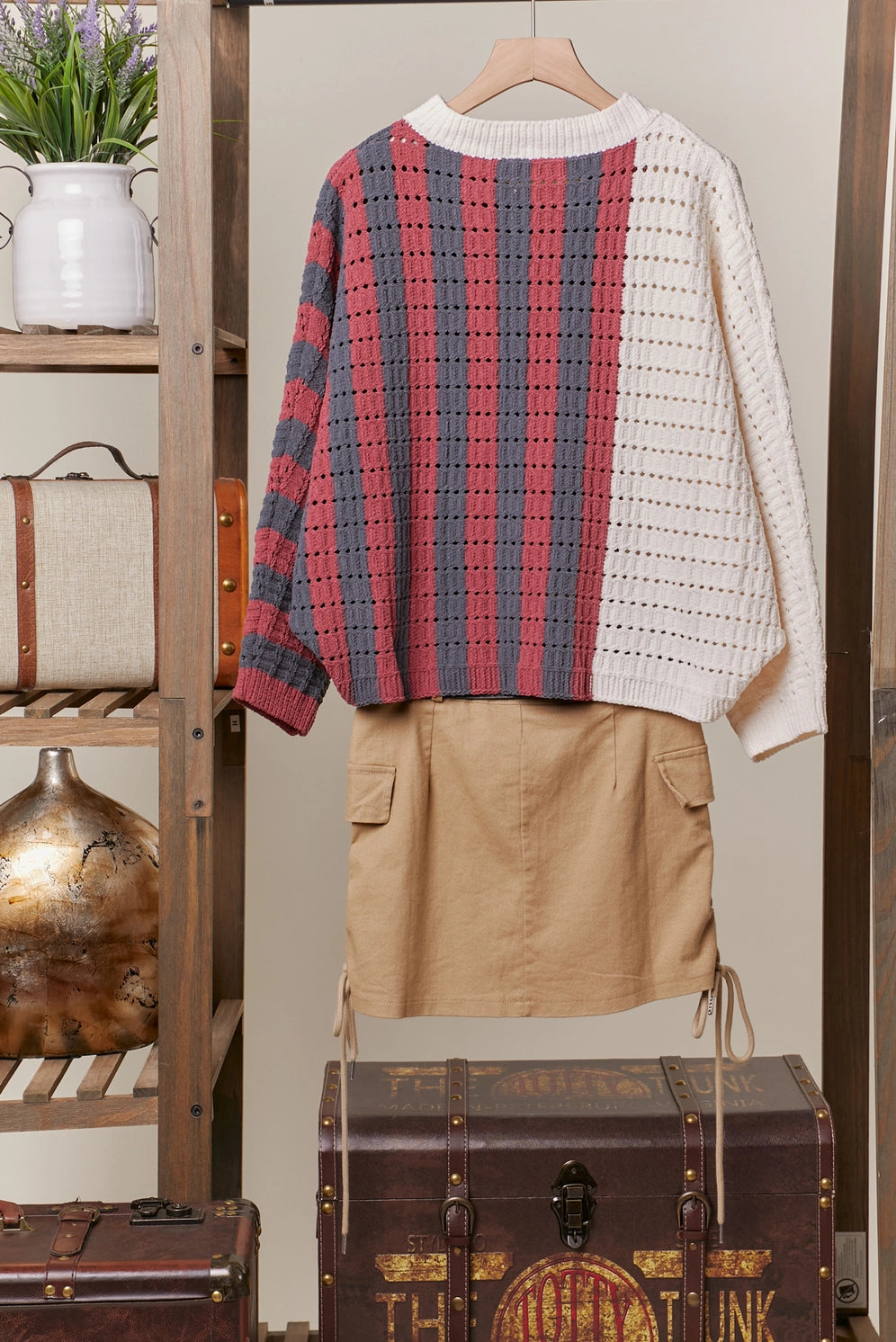 Mello Color Block Striped Sweater