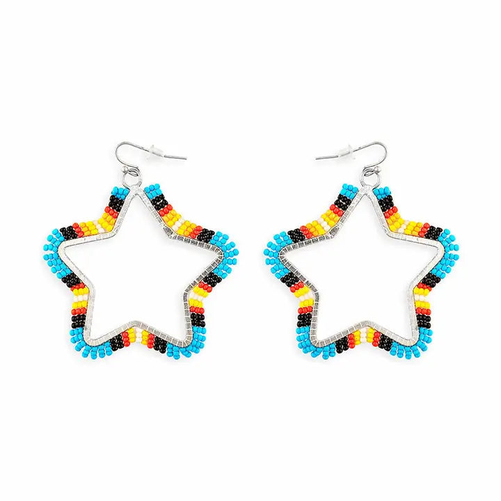 Myra Star Light Star Bright Beaded Earrings