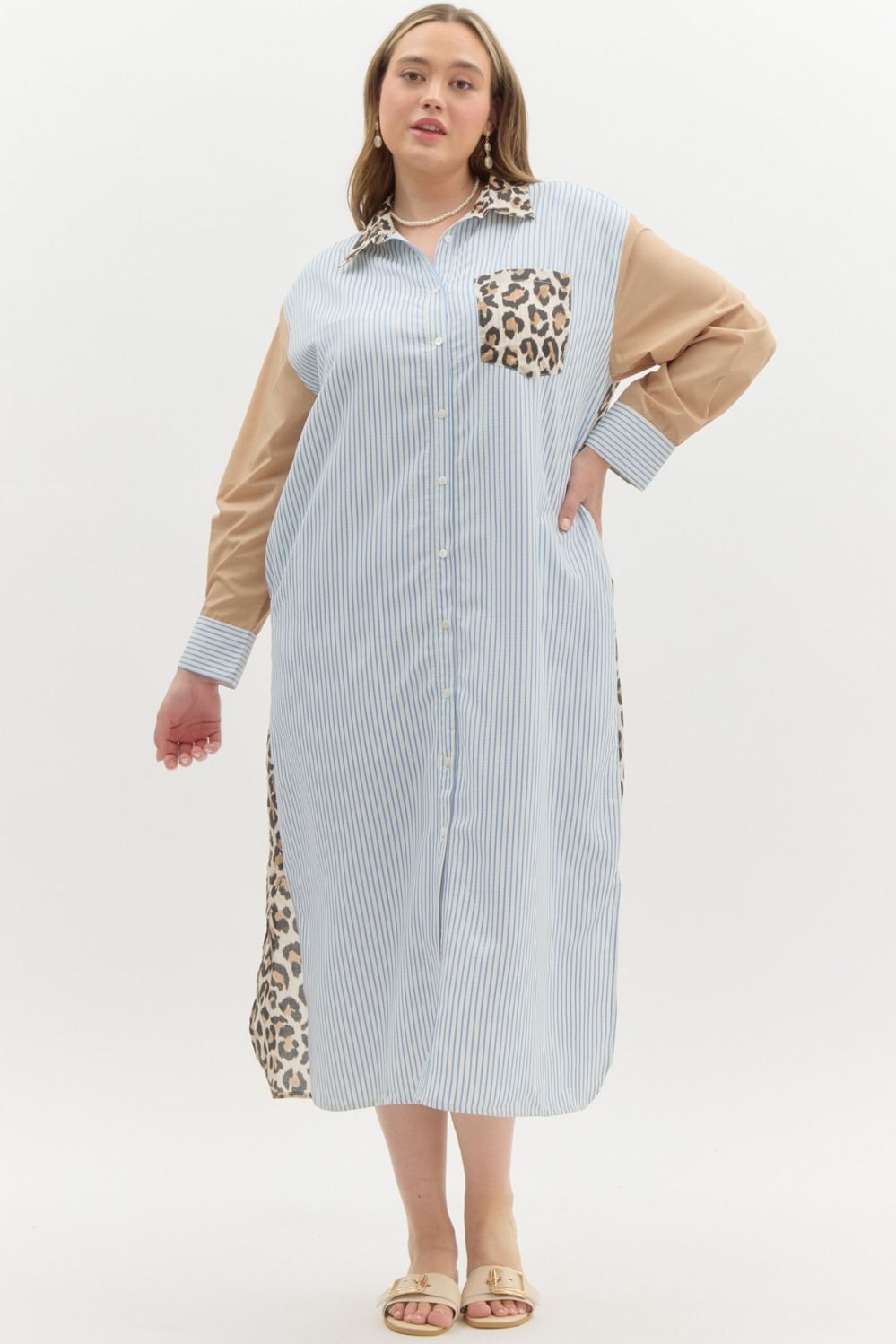 Entro Multi Mix Print Long Midi Shirt Dress The Clothing Loft Boutique Entro Multi Mix Print Long Midi Shirt Dress The Clothing Loft Boutique