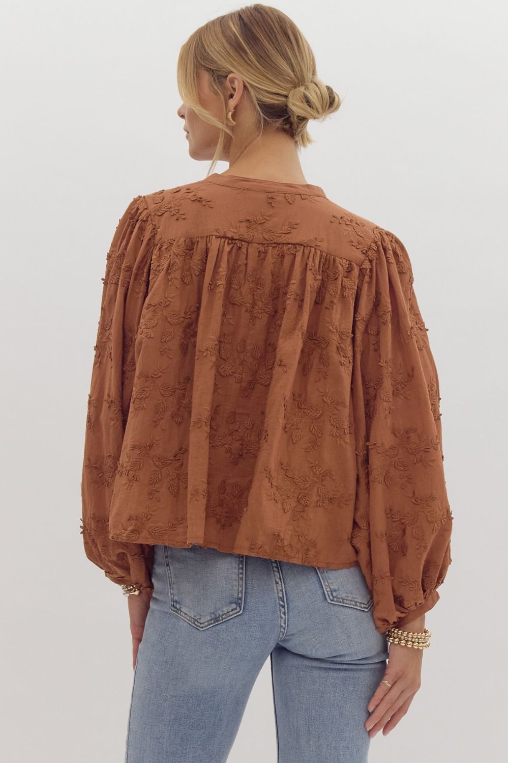 Entro Solid 3/4 Dolman Sleeve Oversized Crop Top