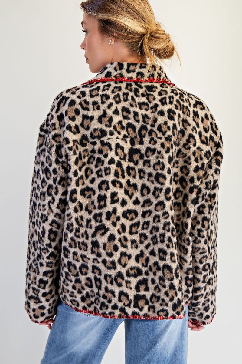 Easel Animal Printed Fleece Jacket