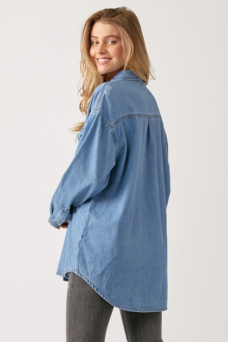 Risen Denim Long Sleeve Shirt
