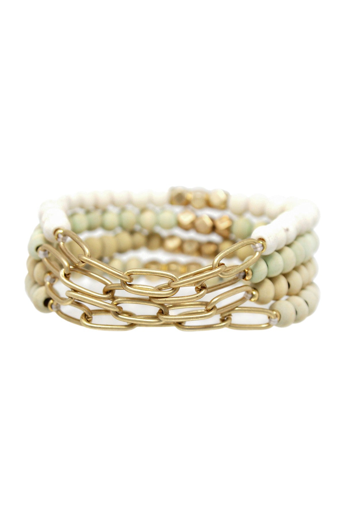 Pomina Wood Chain Stretch Bracelet