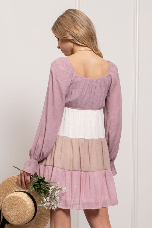 Perch by Blu Pepper Tiered Colorblock Dress