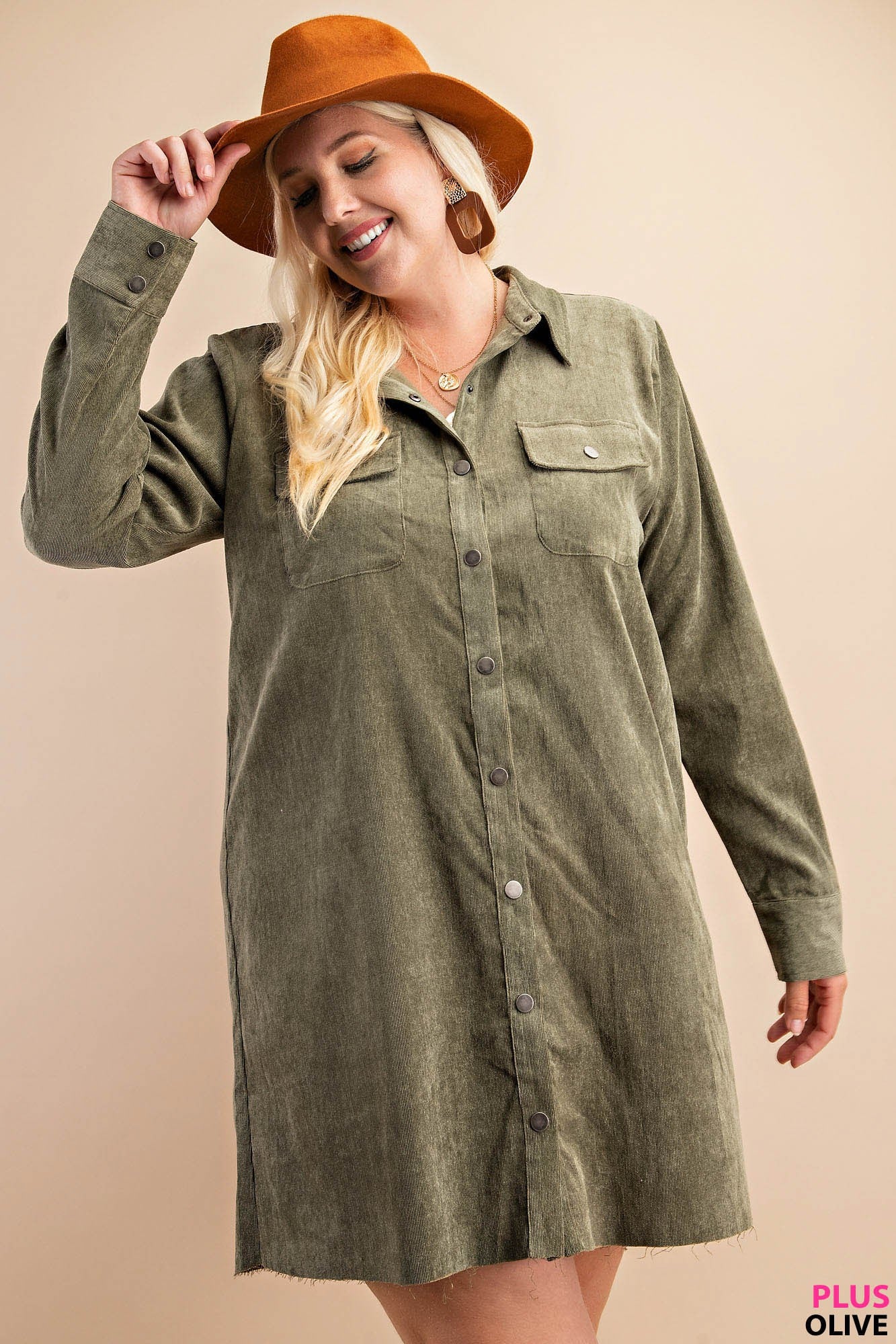Kori America Corduroy Shirt Dress