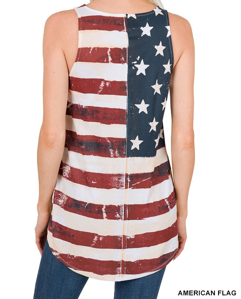 Zenana American Flag Tank