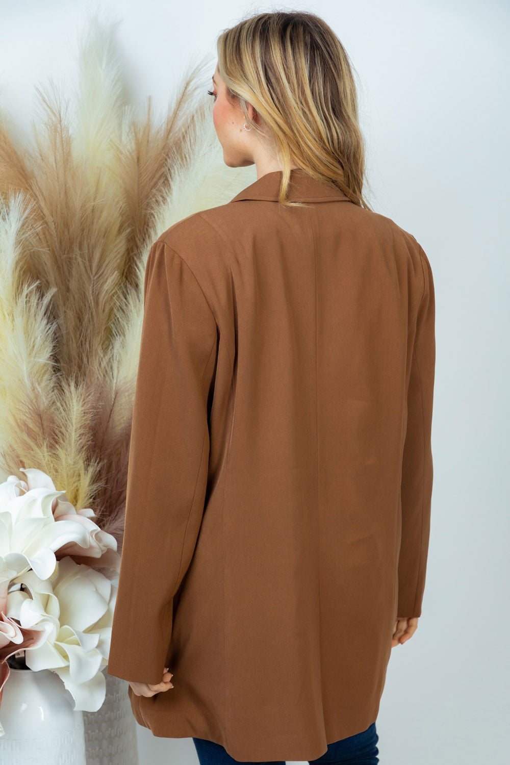 White Birch Brown Double Breasted Blazer