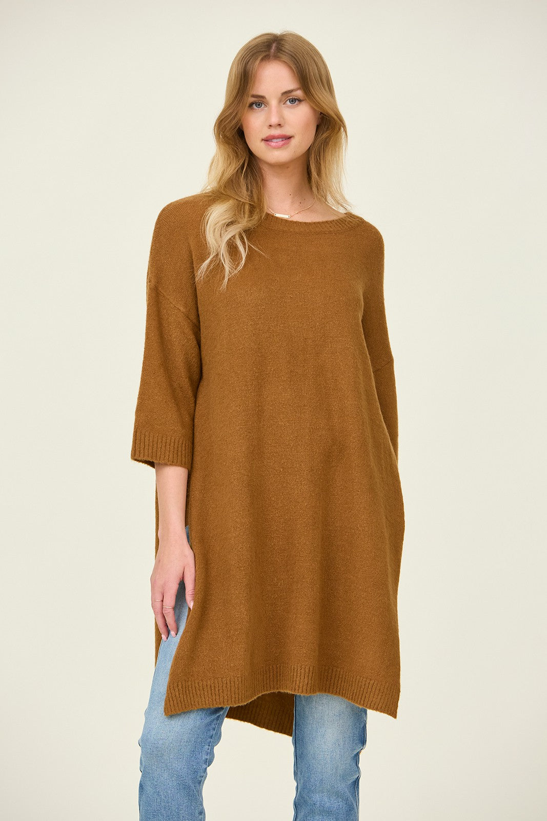 Tea n Rose Oversized Side Slit Sweater Tunic – The Clothing Loft