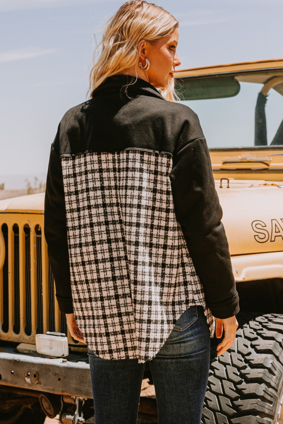 Oddi Plaid Double Bust Pocket Shacket