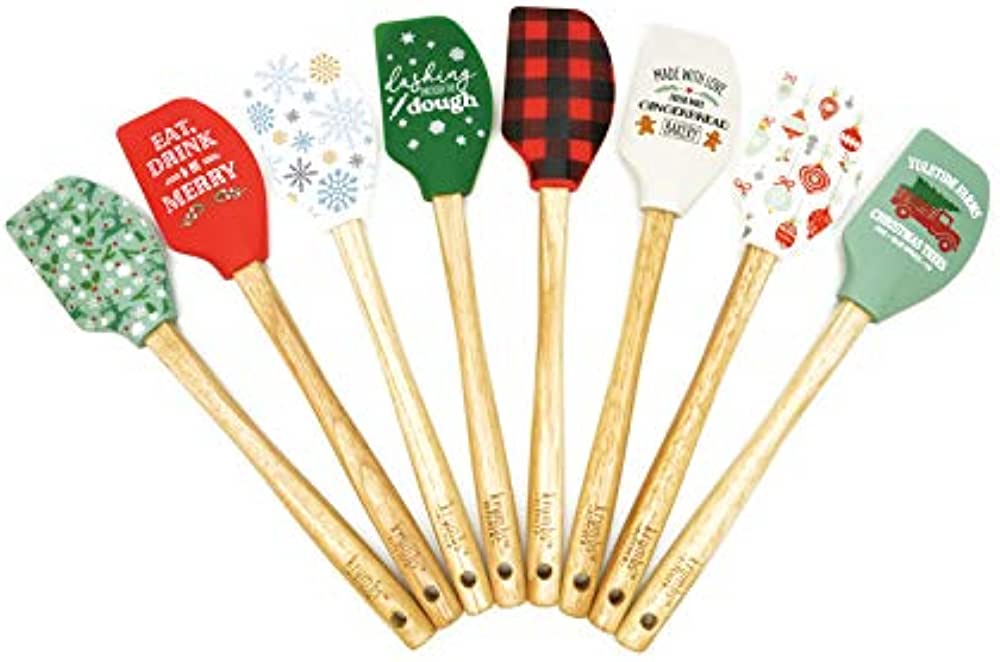 Krumbs Christmas Kitchen Silicone wood handle Spatula's