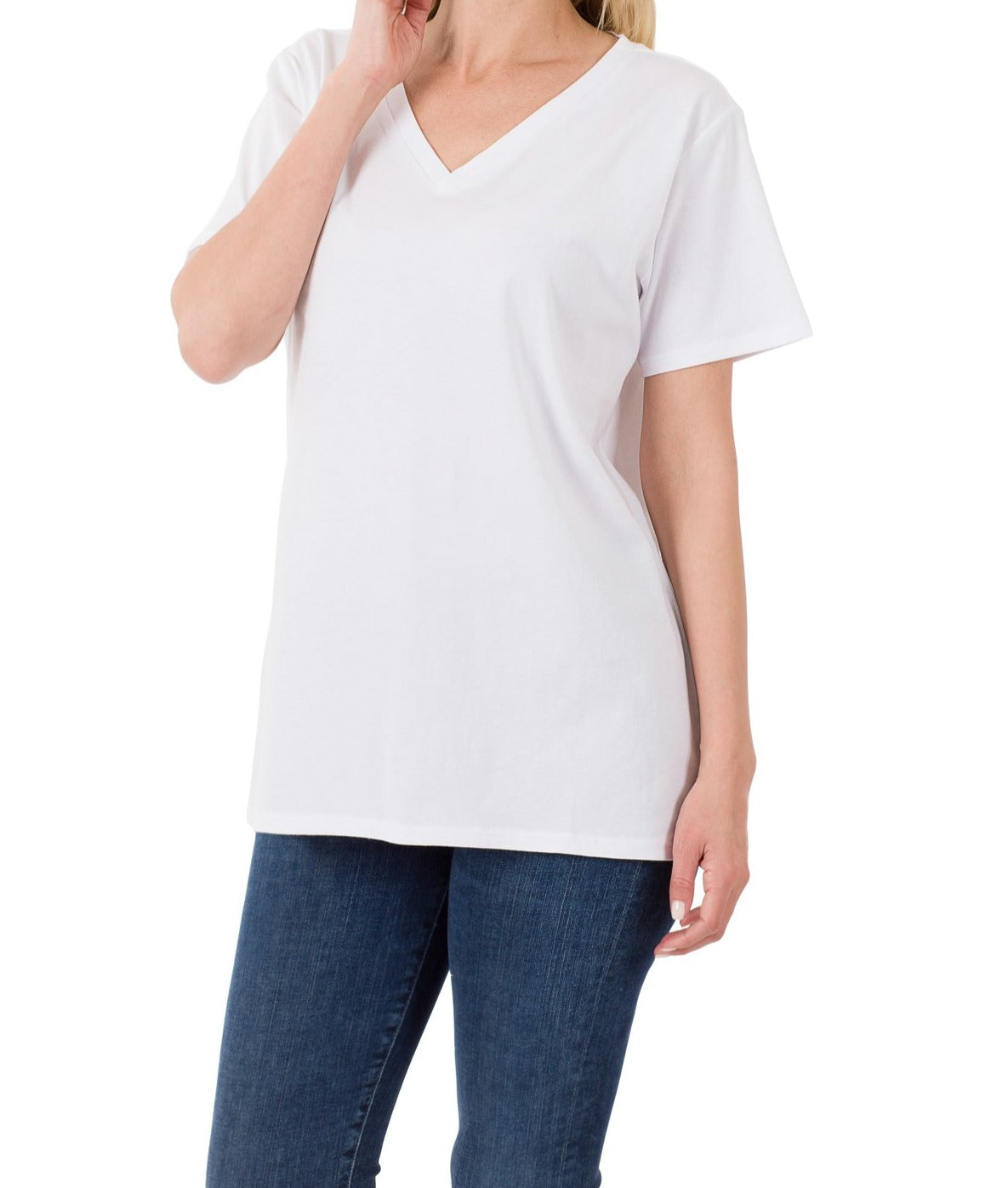 Zenana Cotton Short Sleeve V-Neck Tee