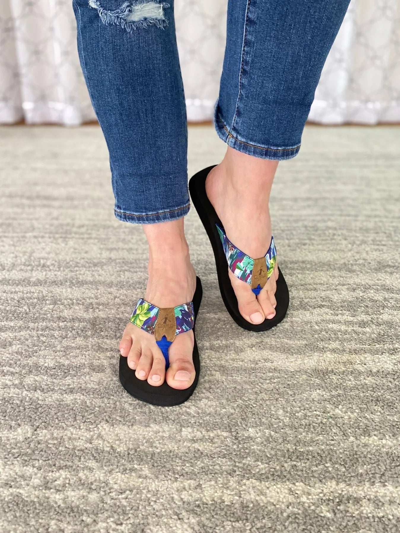 Corky's Aquaholic Blue Hawaii Flip Flop