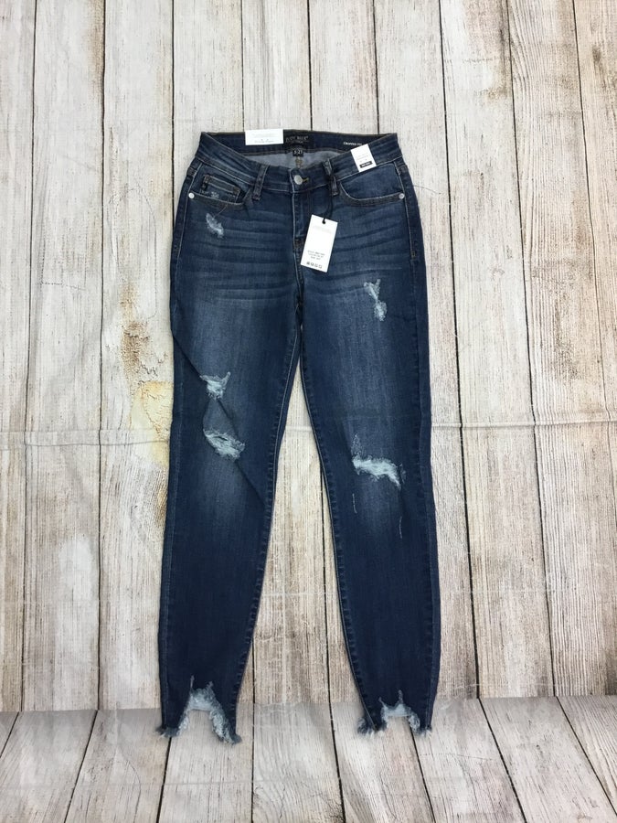 Judy Blue Destroyed Hem Mid Rise Jean – The Clothing Loft Boutique